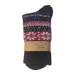 Fashion Boutique colorful Design Wool Blend Warm Crew Socks 1 Pk woman one size